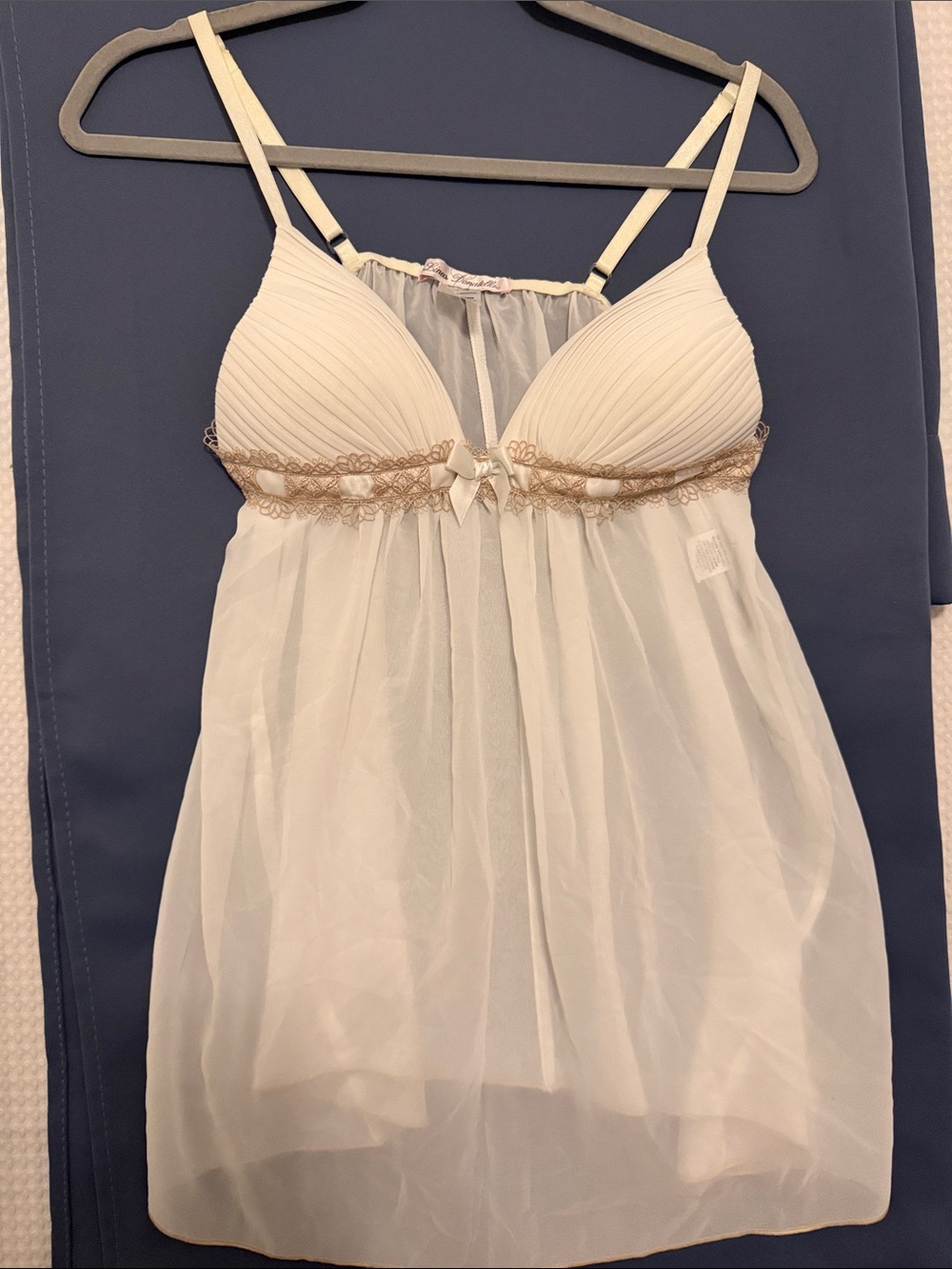 Linea Donatella Sheer Ivory/Cream Slip with Built-In Cups